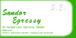 sandor egressy business card