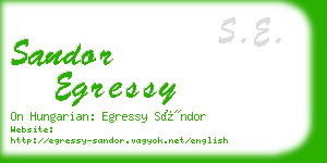 sandor egressy business card